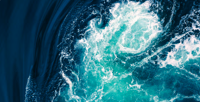 Close-up of propeller turbulence in water. Close-up of propeller turbulence in water.
